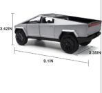 Tesla Cyber Truck 1:24 Model Car Exclusive Alloy Metal Pull Back Die-cast Car Diecast Metal Toy car with Openable Doors & Light Music Best Gifts Toys Kids -Silver - Image 8