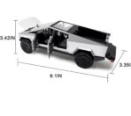 Tesla Cyber Truck 1:24 Model Car Exclusive Alloy Metal Pull Back Die-cast Car Diecast Metal Toy car with Openable Doors & Light Music Best Gifts Toys Kids -Silver - Image 5