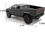 Die Cast Tesla Cybertruck Model: 1/24 Diecast Metal Toy Trucks with Lights and Sounds, Mini Vehicles Toys for Boys, Ages 3 and Up (Diamond Black) (Black) - Image 5