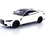 BMW M4 Alloy Sports Car Diecasts Metal Racing Car Model Simulation Sound and Light Collection Kids Toy Gift 1:24(White with Box)