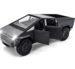 Die Cast Tesla Cybertruck Model: 1/24 Diecast Metal Toy Trucks with Lights and Sounds, Mini Vehicles Toys for Boys, Ages 3 and Up (Diamond Black) (Black)
