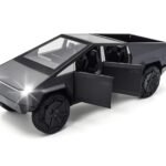Die Cast Tesla Cybertruck Model: 1/24 Diecast Metal Toy Trucks with Lights and Sounds, Mini Vehicles Toys for Boys, Ages 3 and Up (Diamond Black) (Black)