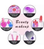 Big Size Butterfly Shape Cosmetics Makeup Kits | Portable, Washable | Non Toxic Deluxe Make up Case Set for Kids - Image 4