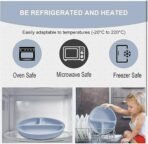 Silicone Baby Feeding Set, Complete 8-Piece Baby Led Weaning Set | Baby Feeding Product,Suction Plate, Bowl,Cup, 2 Spoon, 2 Fork and Bib for Baby (Sky Blue) - Image 6