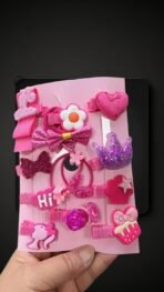 Fancy Hair Clips For Baby Girls Toddlers Assorted Stylish Fashion Hair Accessories 18 Pcs Gift Set Box (PINK) - Image 3
