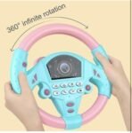 Kids Driving Steering Wheel Funny Interactive Driving Wheel with Music(Pink) - Image 5