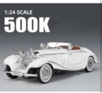 Die-Cast Zinc Alloy 1:24 Scale 1936 Merrc-Bennz Classic Large with 4 Openable Doors,Lights & Music & Working Steering【White】【Pack of 1】 (White) - Image 6