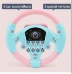 Kids Driving Steering Wheel Funny Interactive Driving Wheel with Music(Pink) - Image 2