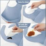 Silicone Baby Feeding Set, Complete 8-Piece Baby Led Weaning Set | Baby Feeding Product,Suction Plate, Bowl,Cup, 2 Spoon, 2 Fork and Bib for Baby (Sky Blue) - Image 4