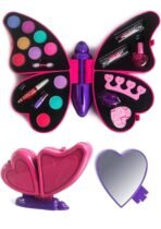 Big Size Butterfly Shape Cosmetics Makeup Kits | Portable, Washable | Non Toxic Deluxe Make up Case Set for Kids