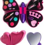 Big Size Butterfly Shape Cosmetics Makeup Kits | Portable, Washable | Non Toxic Deluxe Make up Case Set for Kids
