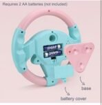 Kids Driving Steering Wheel Funny Interactive Driving Wheel with Music(Pink) - Image 3