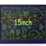 LCD Writing Tablet 15 Inches, Electronic Drawing Board, Colourful Tablet, Erasable and Reusable Magic Board, Office, Home, School, Toys Children 3-12 Years -Random Colour