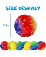 Rainbow Moon Ball (Pack of 2 Balls) Balls High Bouncing Ball Pop Bouncing. Hand-Eye Sports Training Ball Children's Sensory Ball Easy to Color-Multicolor - Image 7