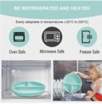 Silicone Baby Feeding Set, Complete 8-Piece Baby Led Weaning Set | Baby Feeding Product,Suction Plate, Bowl,Cup, 2 Spoon, 2 Fork and Bib for Baby (Mint Blue) - Image 6