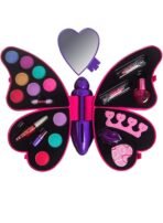 Big Size Butterfly Shape Cosmetics Makeup Kits | Portable, Washable | Non Toxic Deluxe Make up Case Set for Kids - Image 2