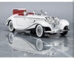 Die-Cast Zinc Alloy 1:24 Scale 1936 Merrc-Bennz Classic Large with 4 Openable Doors,Lights & Music & Working Steering【White】【Pack of 1】 (White) - Image 9