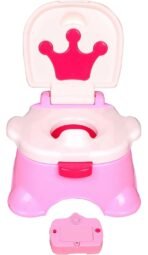 Crown Step Stool Potty Chair, Pot Seat, with 4 Tune Music, Pink