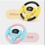 Kids Driving Steering Wheel Funny Interactive Driving Wheel with Music(Pink) - Image 6