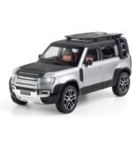 Big Size Land Rover Defender Model Car Exclusive Alloy Metal car Pull Back Die-cast Metal Toy car with Openable Doors & Light Music Best Gifts Toys Kid Silver - Image 9