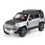 Big Size Land Rover Defender Model Car Exclusive Alloy Metal car Pull Back Die-cast Metal Toy car with Openable Doors & Light Music Best Gifts Toys Kid Silver