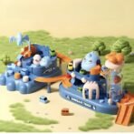 Dinosaur Car Race Tracks Toy for Boys Girls, Dinosaur Themed Track Set, Puzzle Car Adventure Toy for 2 yrs Boys & Girls