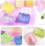 Glitter Squishy Cube Stress Balls for Kids/Adults- Sparkly Rectangles Stress Cube, Malt Sugar Stress Balls for Kids, Silent Fidget Toys for Stress - Image 6