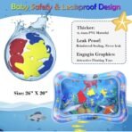 Baby Kids Water Play Mat Toys Inflatable Tummy Time Leakproof Water Play Mat, Fun Activity Play Center Indoor and Outdoor Water Play Mat for Baby Random Design,Pack of 1 Set,Blue - Image 4