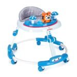 Baby Walker Merry with Musical Tray/Food Tray/3 Level Height Adjustment/360° Swivel Wheels Activity Walker(Blue)