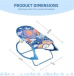 Baby Rocker Chair Comfortable & Soothing Bouncer for Newborns. Multi-Position Recline, Vibrations, Removable Toys. Portable Design-Indigo (Grey Colour) (Grey) - Image 7
