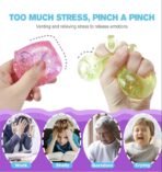 Glitter Squishy Cube Stress Balls for Kids/Adults- Sparkly Rectangles Stress Cube, Malt Sugar Stress Balls for Kids, Silent Fidget Toys for Stress(Random Colour) (Ice Cube Squeeze) - Image 6