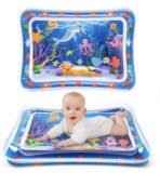 Baby Kids Water Play Mat Toys Inflatable Tummy Time Leakproof Water Play Mat, Fun Activity Play Center Indoor and Outdoor Water Play Mat for Baby Random Design,Pack of 1 Set,Blue