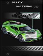 MER-CEDES Ben-Z 300SL Die-Cast Metal Car with Sport car Openable Doors Light and Sound,Pull Back Function Indoor Outdoor Toy for Kids (1.24 Scale AMG ONE-Green) - Image 7