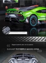 MER-CEDES Ben-Z 300SL Die-Cast Metal Car with Sport car Openable Doors Light and Sound,Pull Back Function Indoor Outdoor Toy for Kids (1.24 Scale AMG ONE-Green) - Image 6