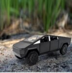 Die Cast Tesla Cybertruck Model: 1/24 Diecast Metal Toy Trucks with Lights and Sounds, Mini Vehicles Toys for Boys, Ages 3 and Up (Diamond Black) (Black) - Image 2
