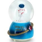 Musical Snow Globes, Astranaut Space Snow Globes, Automatic Snowfall Musical Snow Globe with Color Changing LED Light for Girls, Birthday Home Party Decoration (Blue)