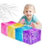 Glitter Squishy Cube Stress Balls for Kids/Adults- Sparkly Rectangles Stress Cube, Malt Sugar Stress Balls for Kids, Silent Fidget Toys for Stress - Image 7