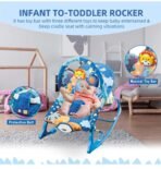 Baby Rocker Chair Comfortable & Soothing Bouncer for Newborns. Multi-Position Recline, Vibrations, Removable Toys. Portable Design-Indigo (Grey Colour) (Grey) - Image 8