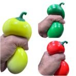 Capsicum Squishy Stress Balls for Kids/Adults- Capsicum Stress Cube, Malt Sugar Stress Balls for Kids, Silent Fidget Toys for Stress(Random Colour) (Capsicum Squeeze)