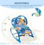 Baby Rocker Chair Comfortable & Soothing Bouncer for Newborns. Multi-Position Recline, Vibrations, Removable Toys. Portable Design-Indigo (Grey Colour) (Grey) - Image 4