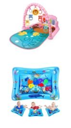 Premium 2in1 Combo Baby Play Mat Gym & Fitness Rack with Hanging Rattles Lights & Musical Keyboard Mat Piano with Water Play Mat Activity Centre (Pack of 2) Multicolor - Image 3