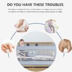 Premium Vertical Lift Baby Bed Rail Guard – Extra Tall Safety Bed Guard for Toddlers & Infants – Breathable Mesh with Cute Animal Prints – Adjustable Anti-Fall Bed Rail for Queen, King, & Twin Size Beds (Grey/Elephant & Giraffe) - Image 2