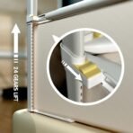 Premium Vertical Lift Baby Bed Rail Guard – Extra Tall Safety Bed Guard for Toddlers & Infants – Breathable Mesh with Cute Animal Prints – Adjustable Anti-Fall Bed Rail for Queen, King, & Twin Size Beds (Grey/Elephant & Giraffe) - Image 8