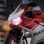 Premium Diecast Dukadi Bike Motorcycle Toy 1:9 Scale Model with Sound Effects, LED Lights, Ignition System and Smoke Spray, Model Vehicle Toy Street Machine Alloy Simulation Super Bike - Image 2