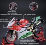 Premium Diecast Dukadi Bike Motorcycle Toy 1:9 Scale Model with Sound Effects, LED Lights, Ignition System and Smoke Spray, Model Vehicle Toy Street Machine Alloy Simulation Super Bike - Image 5