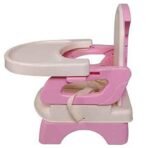 Premium Mastela Folding Booster Seat for 6 to 48 Months Boys & Girls with 2-Level Height Adjustment, Non-Skid Foot, Dishwasher Safe Tray & Compact Foldable Design (Pink) - Image 5