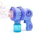 Aria Automatic Space Bubble Gun for Kids – 12-Hole Porous Bubble Machine with Bright LED Lights – Leak-Proof Design with 2 Bottles of Bubble Solution – Battery Operated Outdoor Toy for Toddlers & Parties - Image 5
