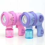 Aria Automatic Space Bubble Gun for Kids – 12-Hole Porous Bubble Machine with Bright LED Lights – Leak-Proof Design with 2 Bottles of Bubble Solution – Battery Operated Outdoor Toy for Toddlers & Parties - Image 2