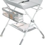 Premium Diaper Changing Table with Scale Pattern, Baby Care, Baby Diaper Changing Table, Rolling Crib, Diaper Changing Table, Baby Rack, 3 Adjustable Levels, Foldable