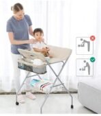 Premium Diaper Changing Table with Scale Pattern, Baby Care, Baby Diaper Changing Table, Rolling Crib, Diaper Changing Table, Baby Rack, 3 Adjustable Levels, Foldable - Image 2